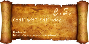 Czégé Sándor névjegykártya