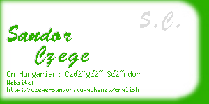 sandor czege business card
